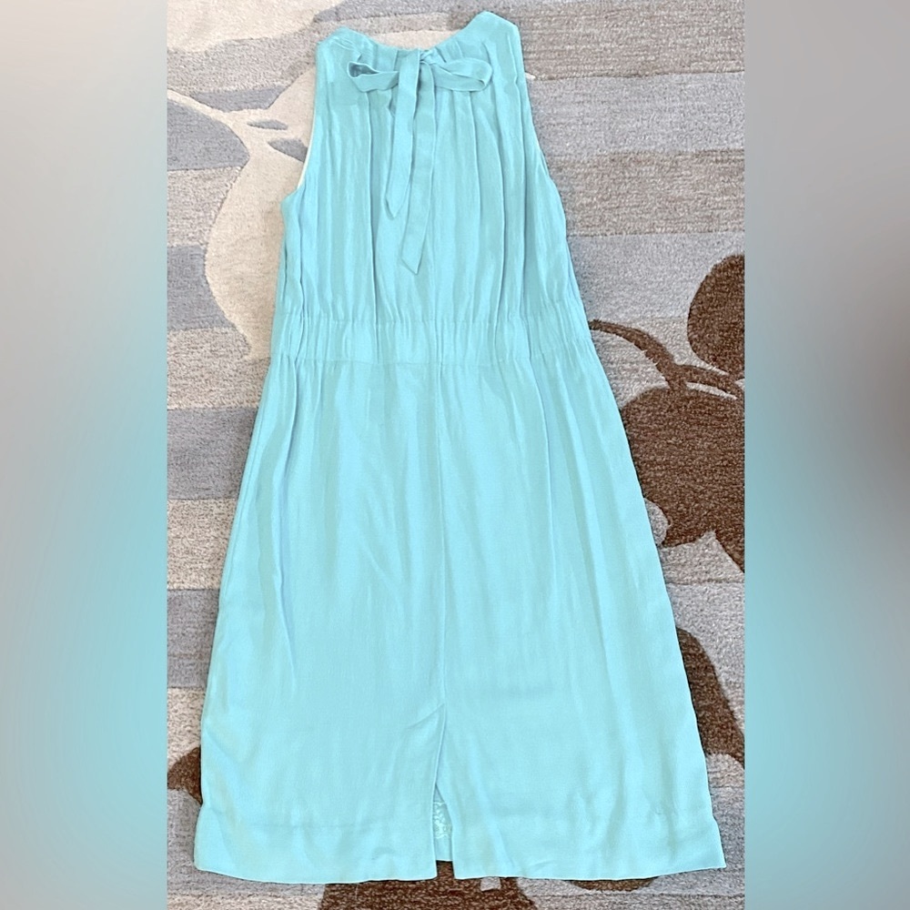 kate spade Light Aqua Blue Sleeveless Pleated Neck Mini Dress - Picture 6 of 7